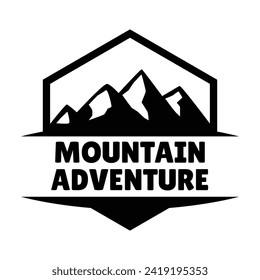 Adventure and outdoor vintage logo template, badge or emblem style. Mountain logo vector design template.