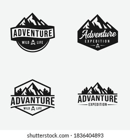 adventure outdoors badge logo design