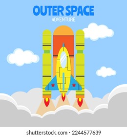 Aventura al espacio ultraterrestre. Adecuado para la portada de libros para niños