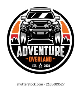 Adventure overland circle emblem logo vector isolated. Best for offroad and automotive related industry