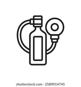 Adventure Oxygen Tank Outline Icon Vector Illustration