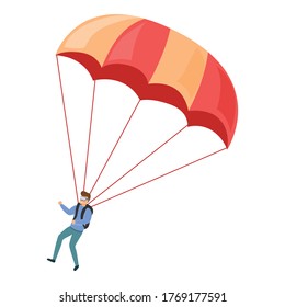 Man On Paraglider Isolated On White Stock Vector (Royalty Free ...