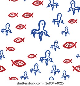 Adventure Patterns. Nautical seamless patterns for childish themes. Hand painting. For wallpaper,tea towels,nursery decoration,surface textures.