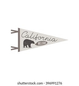 Adventure pennant. Welcome to California flag pendant. 