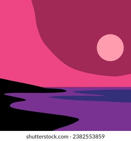 Adventure pink background wallpaper evening futuristic