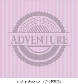 Adventure pink emblem. Retro