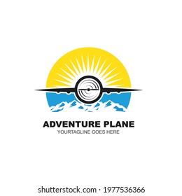 adventure plane vector icon illustration design template