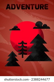Adventure poster Vector illustrations for background, greeting card, party invitation card, website banner, social media banner, marketing material
