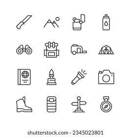 adventure premium line icons. Pack of outline objects for web and UIUX design. Icon collection