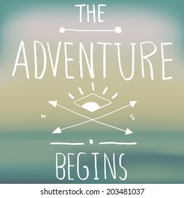 Adventure Quote on Blurred Background