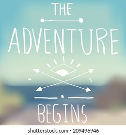 Adventure Quote on Blurred Background