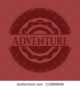 Adventure red emblem. Retro