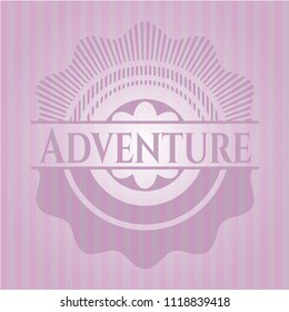 Adventure retro style pink emblem