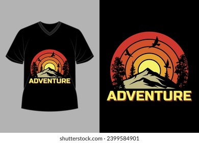 Diseño de camiseta adventure retro vintage