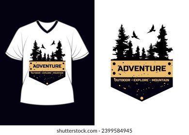 Diseño de camiseta adventure retro vintage