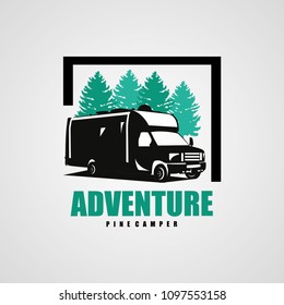 Adventure RV Camper Car Logo Designs Template