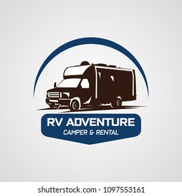 Adventure RV Camper Car Logo Designs Template