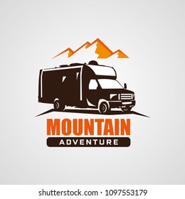 Adventure RV Camper Car Logo Designs Template