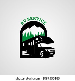Adventure RV Camper Car Logo Designs Template