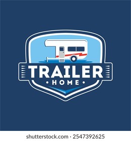 Adventure RV Trailer Camper Logo Vector