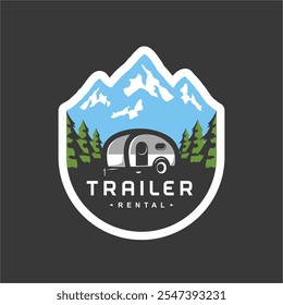 Adventure RV Trailer Camper Logo Vector