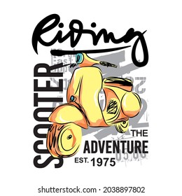 The Adventure, Riding Scooter, tipografía de diseño gráfico