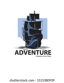 adventure ship on the ocean