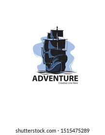 adventure ship on the ocean