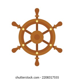 Abenteuer Schiff Radsymbol. Flache Illustration von Adventure-Ship-Vektorsymbol einzeln auf weißem Hintergrund