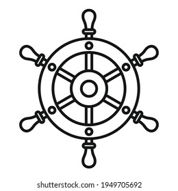 Adventure ship wheel icon. Outline Adventure ship wheel vector icon for web design isolated on white background