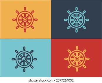 Adventure Ship Wheel Logo Template, Simple Flat Icon Of adventure,nautical,ship