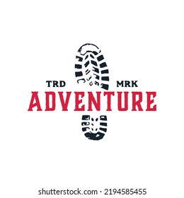 Adventure Shoe Trail Logo Vintage Illustration