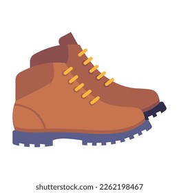 Adventure shoes flat icon with editable facility