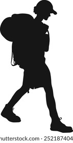 Adventure silhouettes of male and female mountain climbers