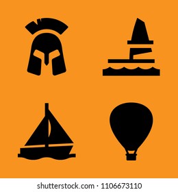 adventure, sky, trick and tropical icons set. Vector illustration for web and design