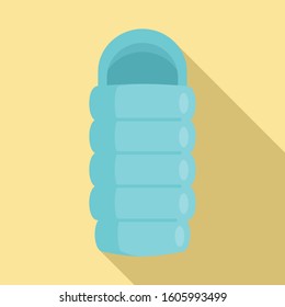 Adventure sleeping bag icon. Flat illustration of adventure sleeping bag vector icon for web design