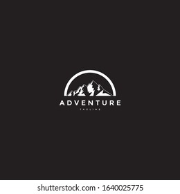 Adventure snow mountain night logo vector template design