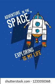 adventure in the space,t-shirt design