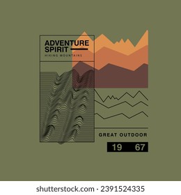 Adventure Spirit Typography great outdoor mountain poster graphic design