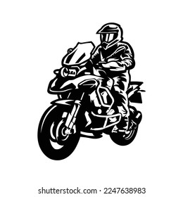 Adventure sport motorcycle silhouette vector isolated