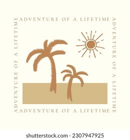 Adventure summer holiday palm vector 