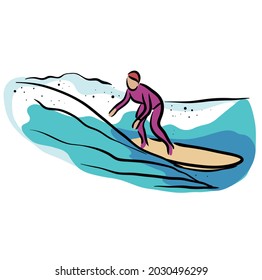 Adventure surfing icon Illustration vector isolated