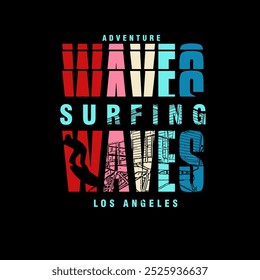 Adventure surfing Waves typography safe guard house poster design