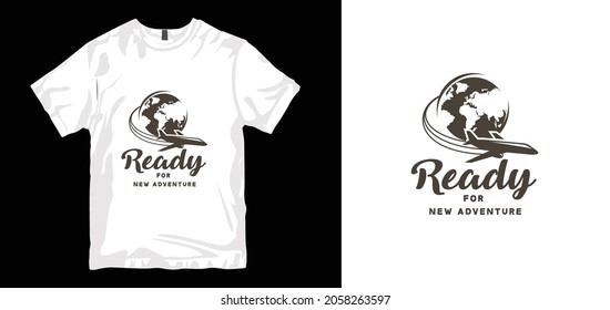 Adventure T Shirt Design. summer graphic t-shirt design, tropical print, vector illustration. Outdoor Adventure Inspiring Motivation Quote. 100% Vector Typography