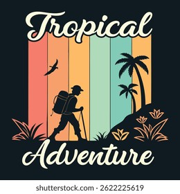 Adventure T shirt design Tropical Adventure in the Mountain