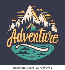 Adventure T shirt Design vector illustration 