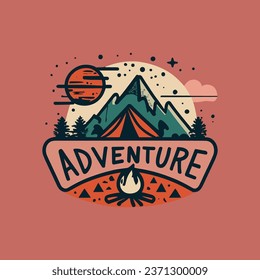 Adventure T shirt Design vector illustration 