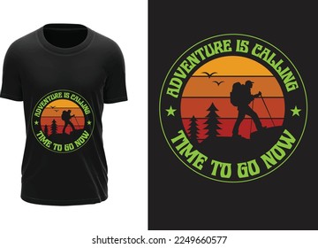 Adventure T Shirt design,Vector Retro Design,ADVENTURE CALLING