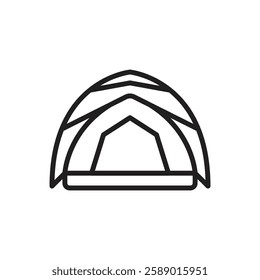 Adventure Tent Outline Icon Vector Illustration