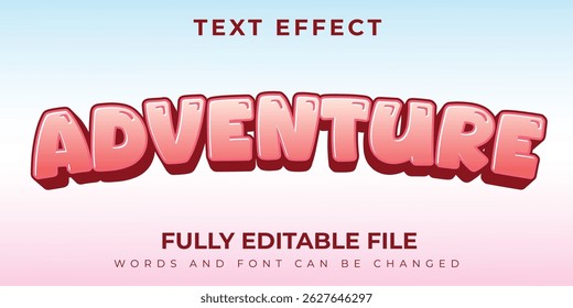 Aventura Texto Efeito rosa bonito Design